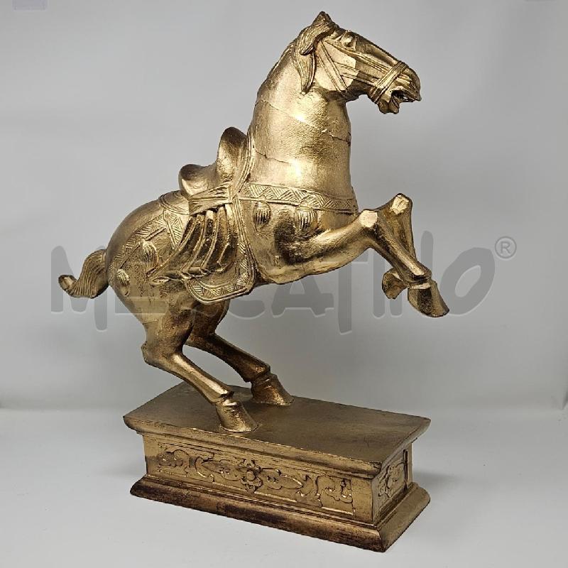 CAVALLO LEGNO FOGLIA ORO | Mercatino dell'Usato Roma cinecitta' 1