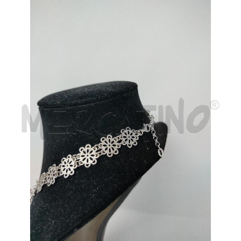 COLLANA ARG ROSETTE CRISTALLI ROSA | Mercatino dell'Usato Roma cinecitta' 2