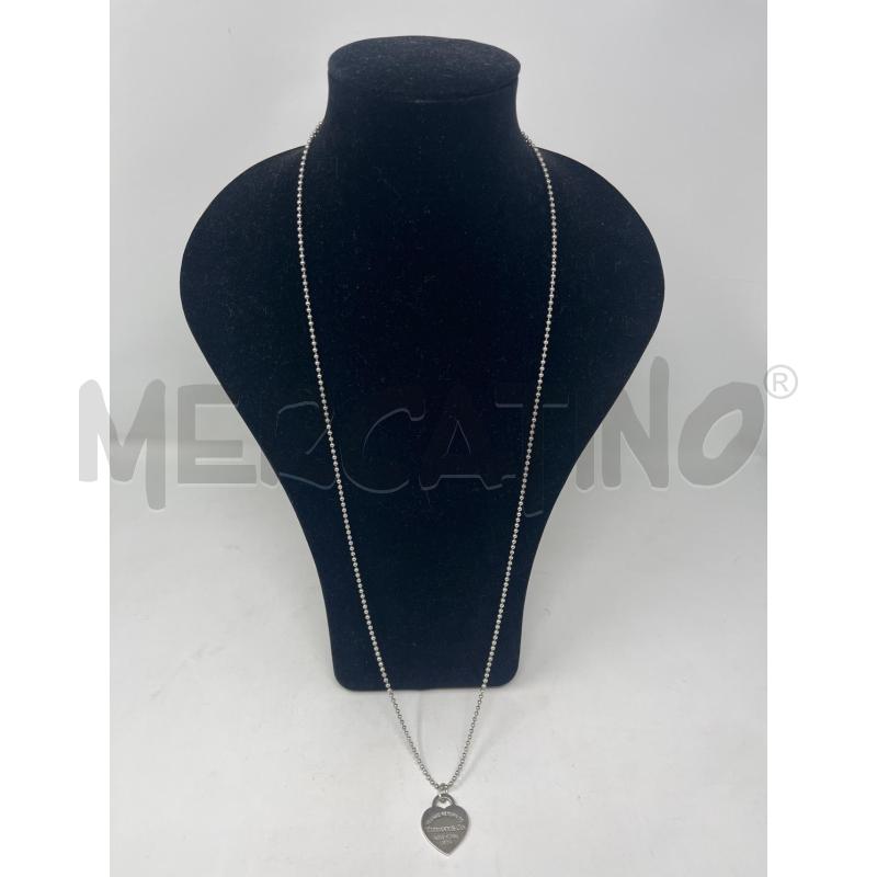 COLLANA ARG TIFFANY SFERETTE CUORE GRANDE ARG | Mercatino dell'Usato Roma cinecitta' 1
