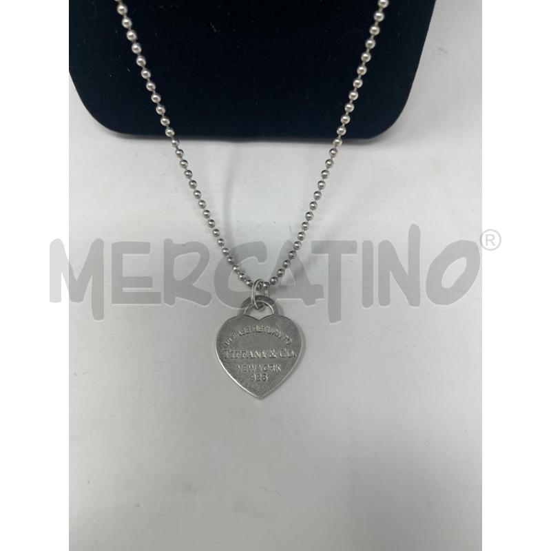 COLLANA ARG TIFFANY SFERETTE CUORE GRANDE ARG | Mercatino dell'Usato Roma cinecitta' 2