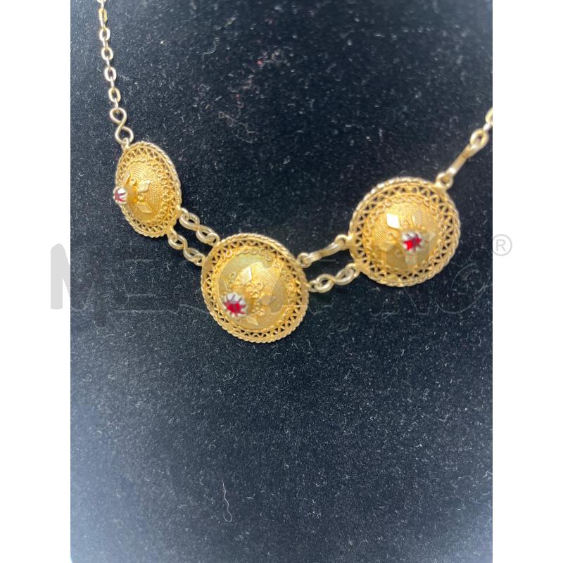 COLLANA ARG TONDI DORAT STRASS ROSSO CENTRALE  | Mercatino dell'Usato Roma cinecitta' 2
