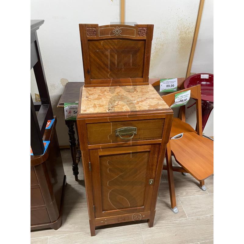 COMODINO ALTO LEGNO NOCE PIANO MARMO 1C 1A | Mercatino dell'Usato Roma cinecitta' 1