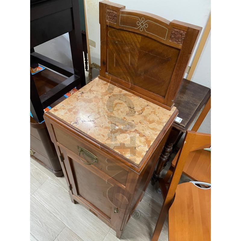 COMODINO ALTO LEGNO NOCE PIANO MARMO 1C 1A | Mercatino dell'Usato Roma cinecitta' 2