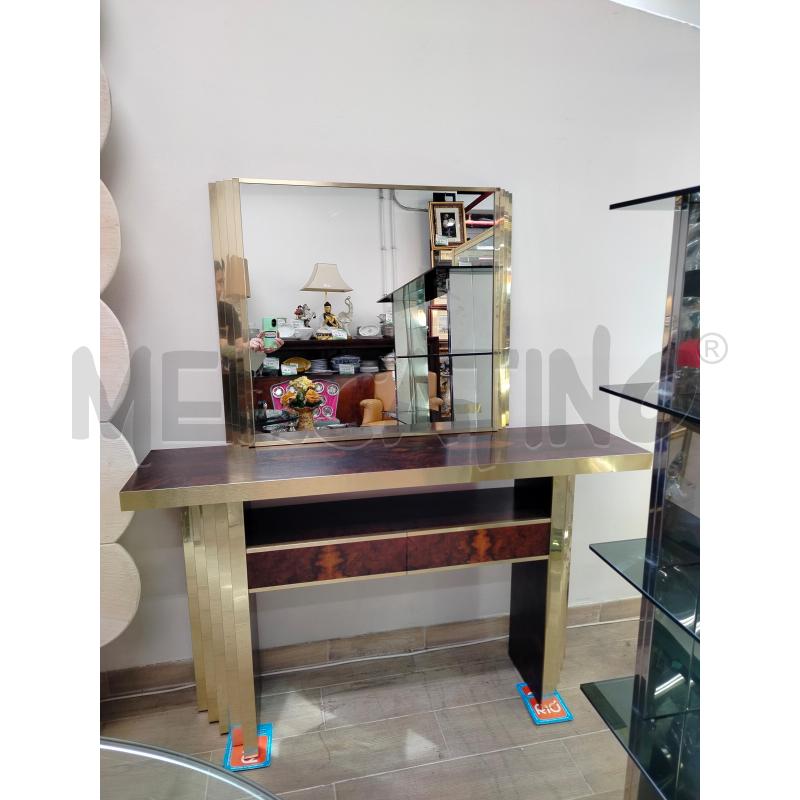 CONSOLLE CON SPECCHIO ANNI 60 RADICA OTTONE  | Mercatino dell'Usato Roma cinecitta' 4
