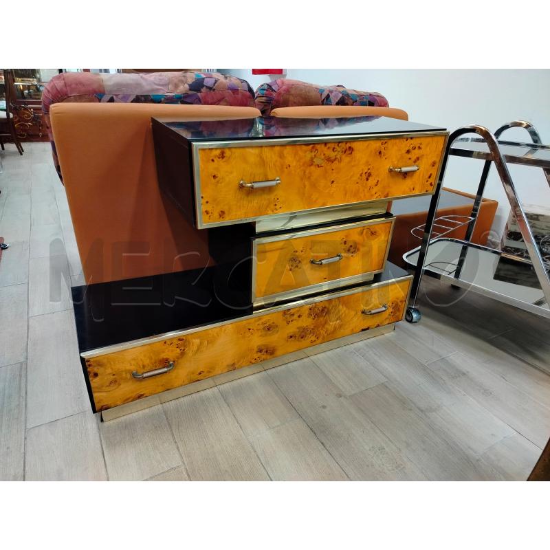 CONSOLLE MODULARE IMPIALLACCIATA LEGNO OTTONE ANNI 50 | Mercatino dell'Usato Roma cinecitta' 4