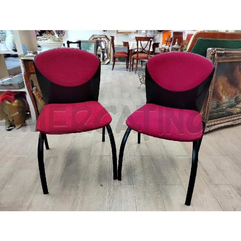 COPPIA SEDIA TALIN INTERNATIONALDESIGN ROSSO NERO D | Mercatino dell'Usato Roma cinecitta' 1