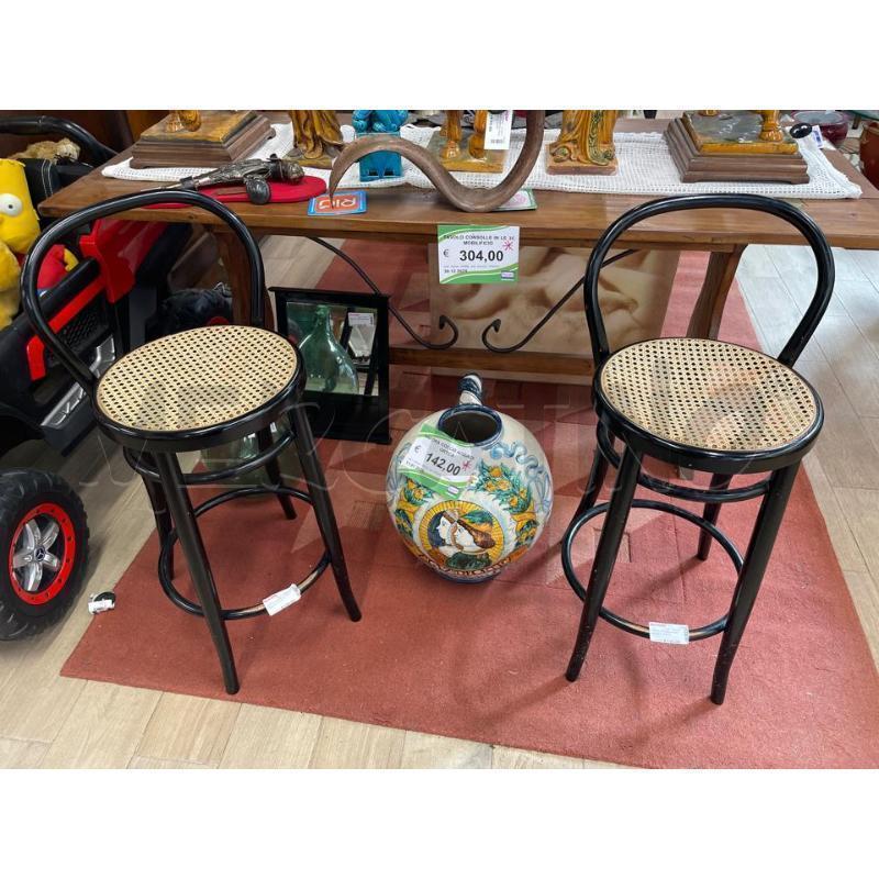 COPPIA SGABELLI NERI LACCATI  STILE THONET | Mercatino dell'Usato Roma cinecitta' 1
