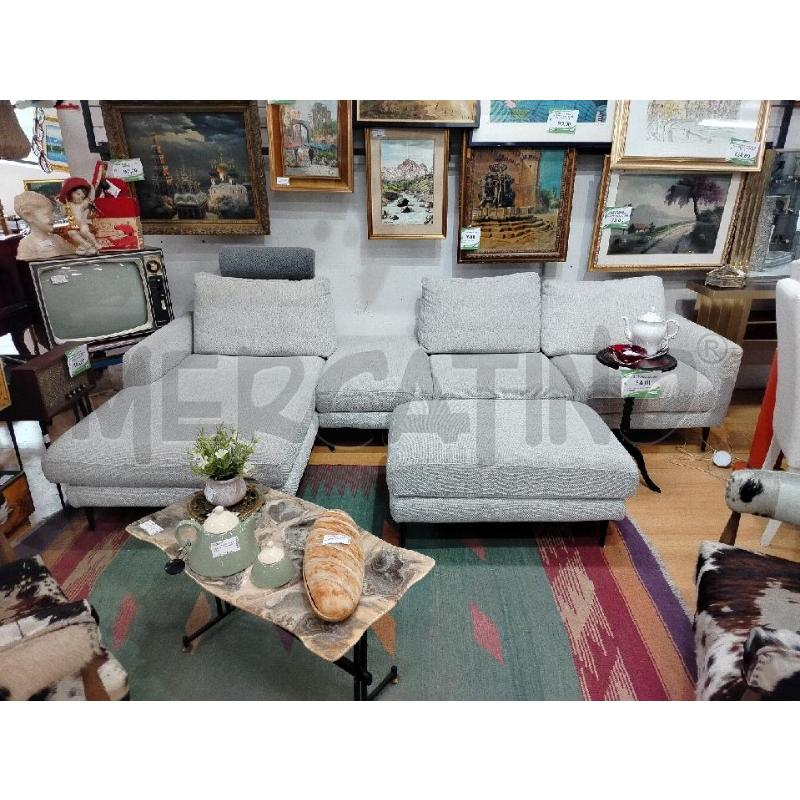 DIVANO ANGOLARE CON CHAISE LONGHE IN TESSUTO GRI POLTRONESOFÀ | Mercatino dell'Usato Roma cinecitta' 1