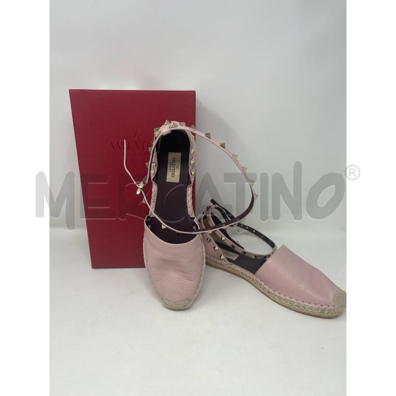 ESPADRILLAS DONNA VALENTINO GARAVANI ROSA PELLE BORCHIETTE  | Mercatino dell'Usato Roma cinecitta' 1