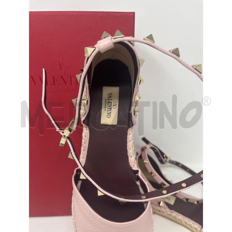ESPADRILLAS DONNA VALENTINO GARAVANI ROSA PELLE BORCHIETTE  | Mercatino dell'Usato Roma cinecitta' 2
