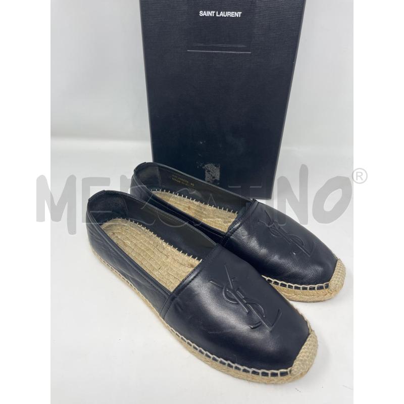 ESPADRILLAS DONNA YVES SAINT LAURENT PELLE NERA MAXI LOGO | Mercatino dell'Usato Roma cinecitta' 2