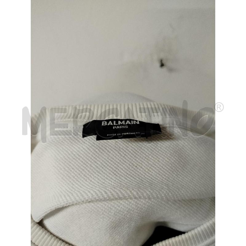 FELPA DONNA BALMAIN BIANCA LOGO PLEXI NERO | Mercatino dell'Usato Roma cinecitta' 3