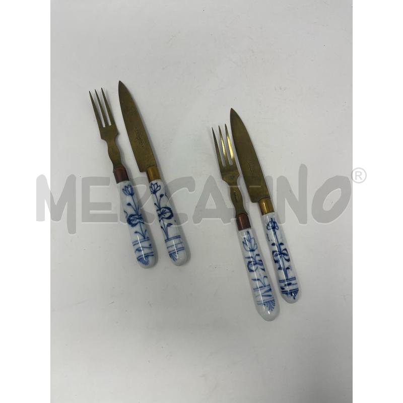 FORCHETTINE PZ. 2+ COLTELLINI UCHATIUS BRONCE BIANCO BLU | Mercatino dell'Usato Roma cinecitta' 1