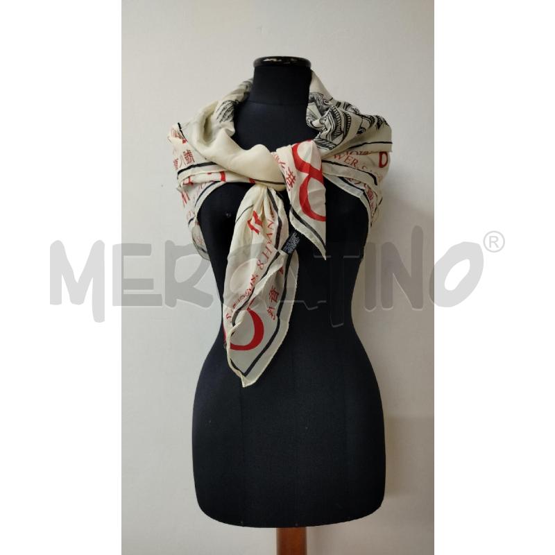 FOULARD RICHMOND BEIGE STAMPA NERA | Mercatino dell'Usato Roma cinecitta' 1