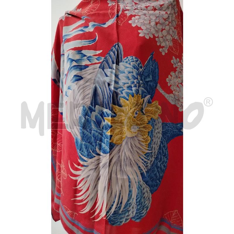 FOULARD SLVATORE FERRAGAMO ROSSO BORDI GRIGI FORI UCCELLO  | Mercatino dell'Usato Roma cinecitta' 2