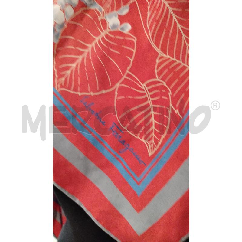 FOULARD SLVATORE FERRAGAMO ROSSO BORDI GRIGI FORI UCCELLO  | Mercatino dell'Usato Roma cinecitta' 3