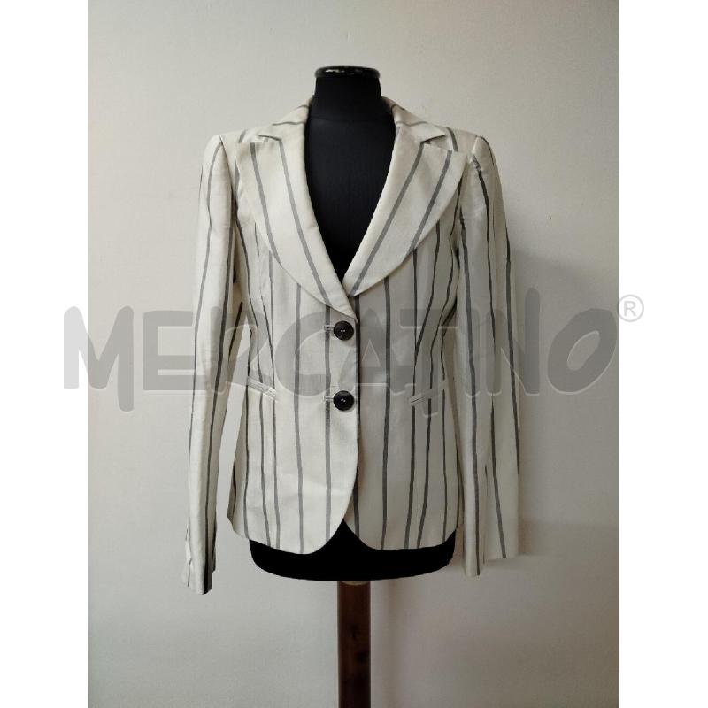 GIACCA DONNA EMPORIO ARMANI BIANCA RIGHE GRIGIE | Mercatino dell'Usato Roma cinecitta' 1