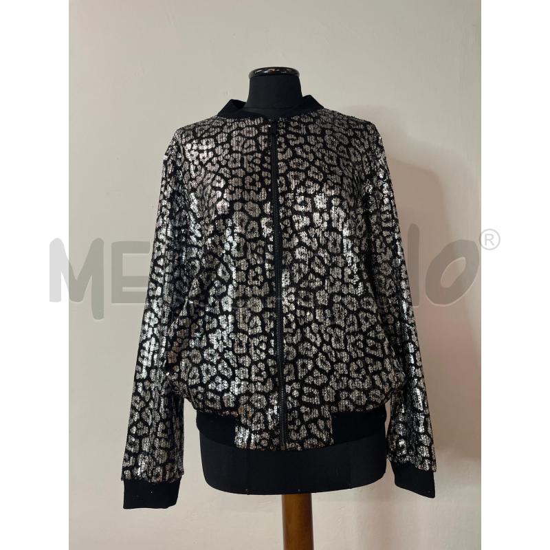 GIACCA DONNA MICHAEL KORS NERA PAILLETTES ARGENTATE LEOPARDATA | Mercatino dell'Usato Roma cinecitta' 1