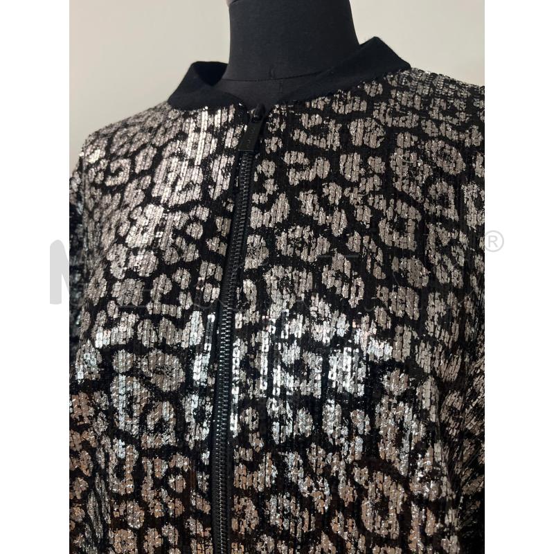 GIACCA DONNA MICHAEL KORS NERA PAILLETTES ARGENTATE LEOPARDATA | Mercatino dell'Usato Roma cinecitta' 2