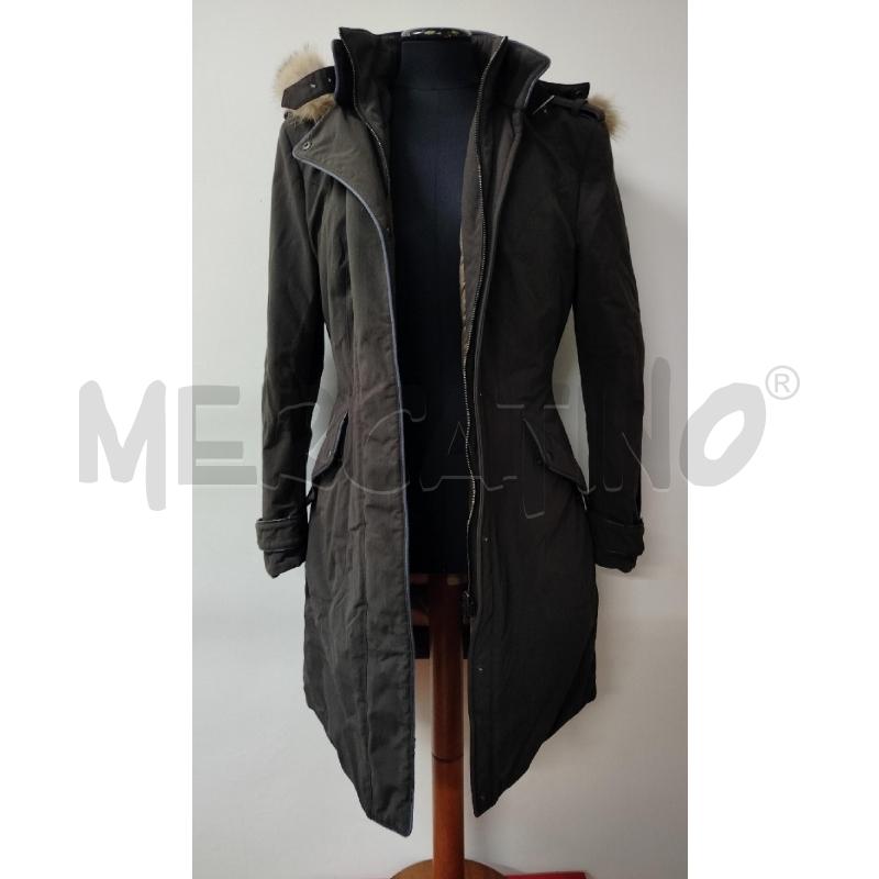 GIACCONE DONNA BELSTAFF LUNGO MARRONE CAPPUCCIO PELO | Mercatino dell'Usato Roma cinecitta' 1