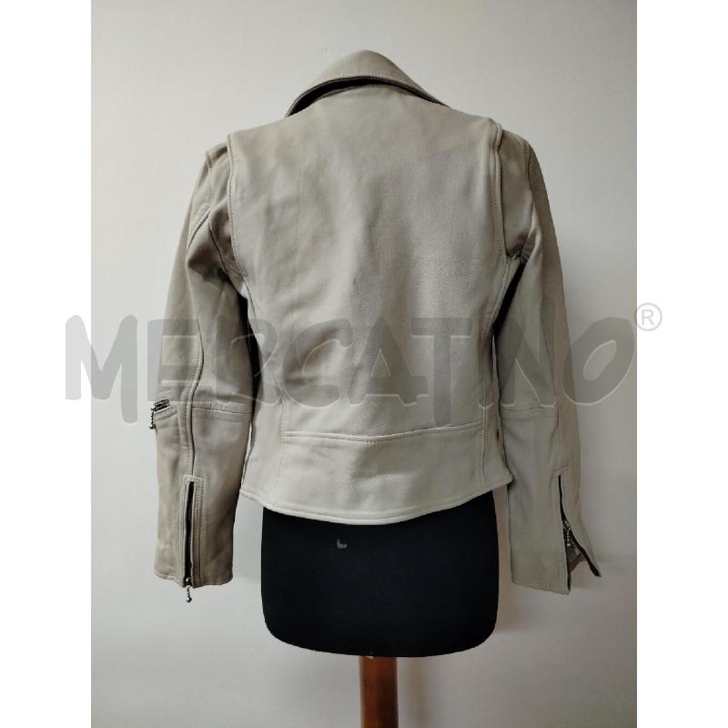 GIUBBINO DONNA ALL SAINTS PELLE BEIGE ZIP LATERALE  | Mercatino dell'Usato Roma cinecitta' 2