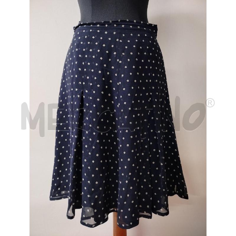 GONNA MAX MARA BLU SCURO FIORELLINI BIANCHI  | Mercatino dell'Usato Roma cinecitta' 1