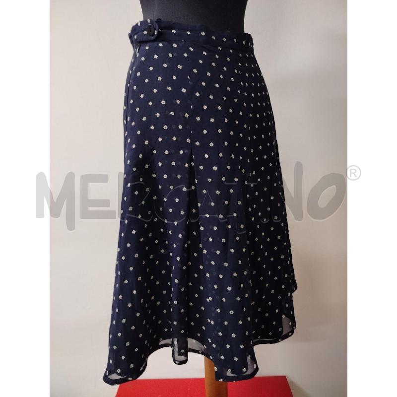 GONNA MAX MARA BLU SCURO FIORELLINI BIANCHI  | Mercatino dell'Usato Roma cinecitta' 2