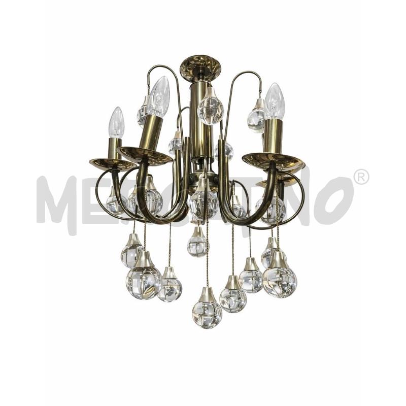 LAMPADARIO ANNI '70 SCIOLARI OTTONE SFERE  | Mercatino dell'Usato Roma cinecitta' 2