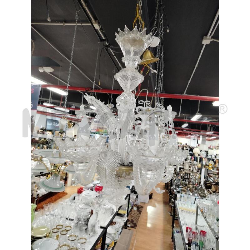 LAMPADARIO VETRO MURANO 5 LUMI FOGLIE | Mercatino dell'Usato Roma cinecitta' 1