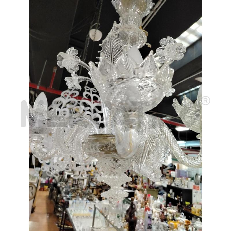 LAMPADARIO VETRO MURANO 5 LUMI FOGLIE | Mercatino dell'Usato Roma cinecitta' 2