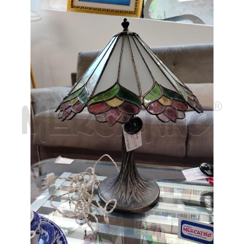 LAMPADA VETRO A FIORI BASE MET | Mercatino dell'Usato Roma cinecitta' 1