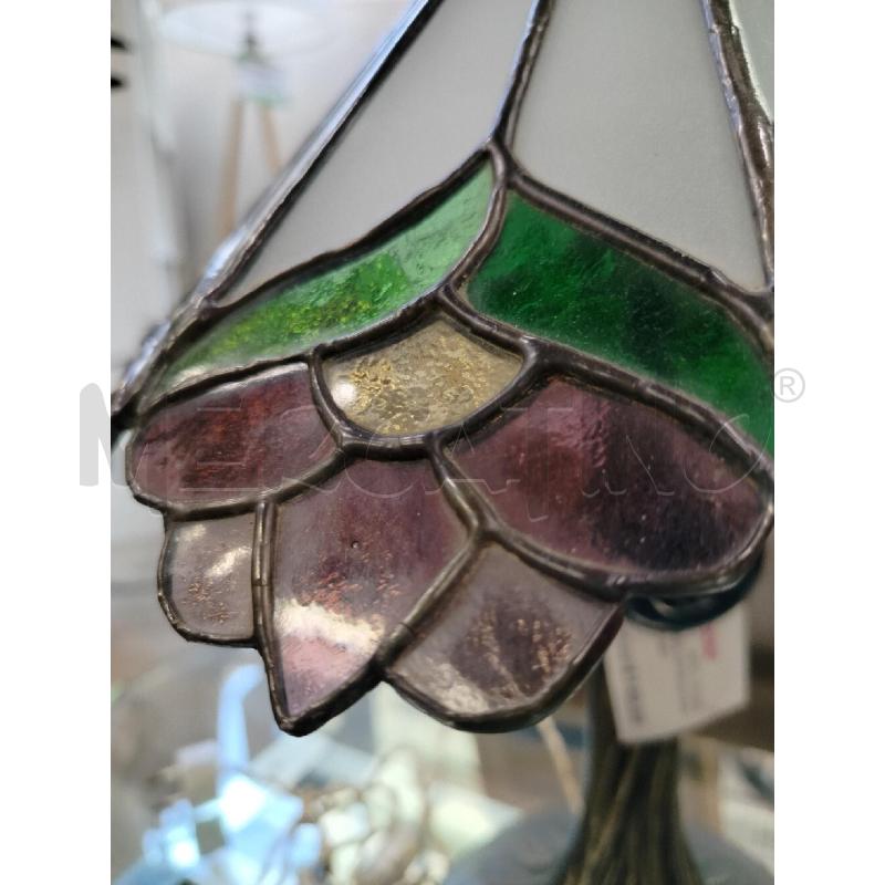 LAMPADA VETRO A FIORI BASE MET | Mercatino dell'Usato Roma cinecitta' 2