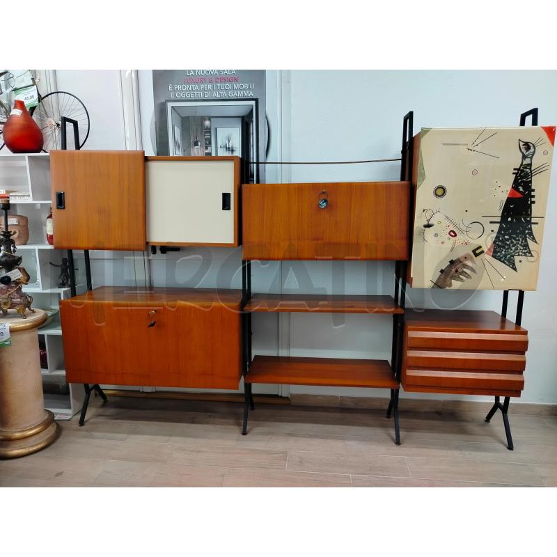 LIBRERIA MODULARE TEAK ITALIANA ANNI 60 DESIGN | Mercatino dell'Usato Roma cinecitta' 1