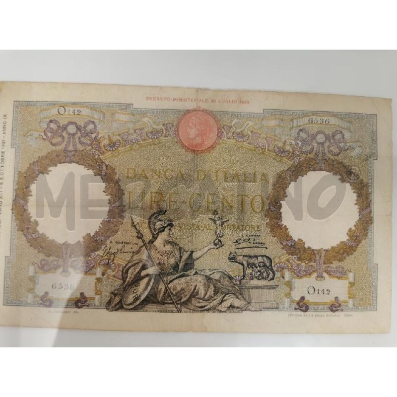 LIRE CENTO 100 1931 CARTA MONETA  | Mercatino dell'Usato Roma cinecitta' 2