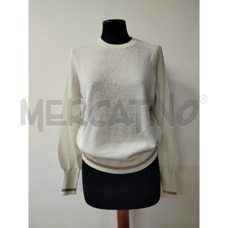 MAGLIA DONNA ARMANI EXCHANGE PANNA PROFILI LUREX DORATO | Mercatino dell'Usato Roma cinecitta' 1