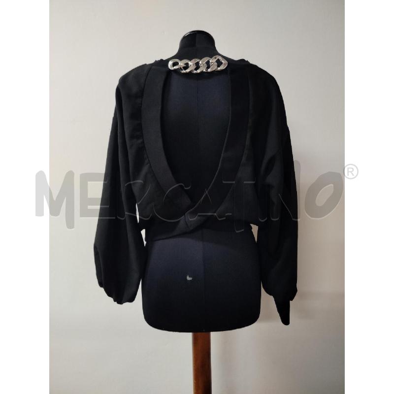 MAGLIA DONNA GAELLE NERA SCHIENA SCOPERTA + CATENA ARGENTA  | Mercatino dell'Usato Roma cinecitta' 2