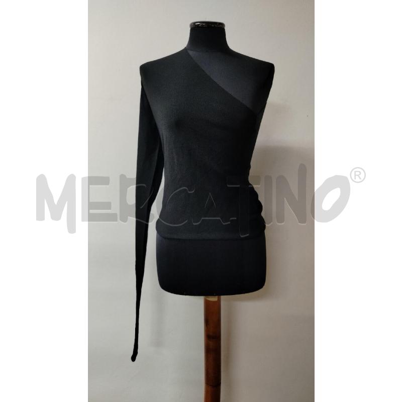 MAGLIA DONNA LIVIANA CONTI NERA MONOSPALLA MANICHE LUNGHE | Mercatino dell'Usato Roma cinecitta' 1