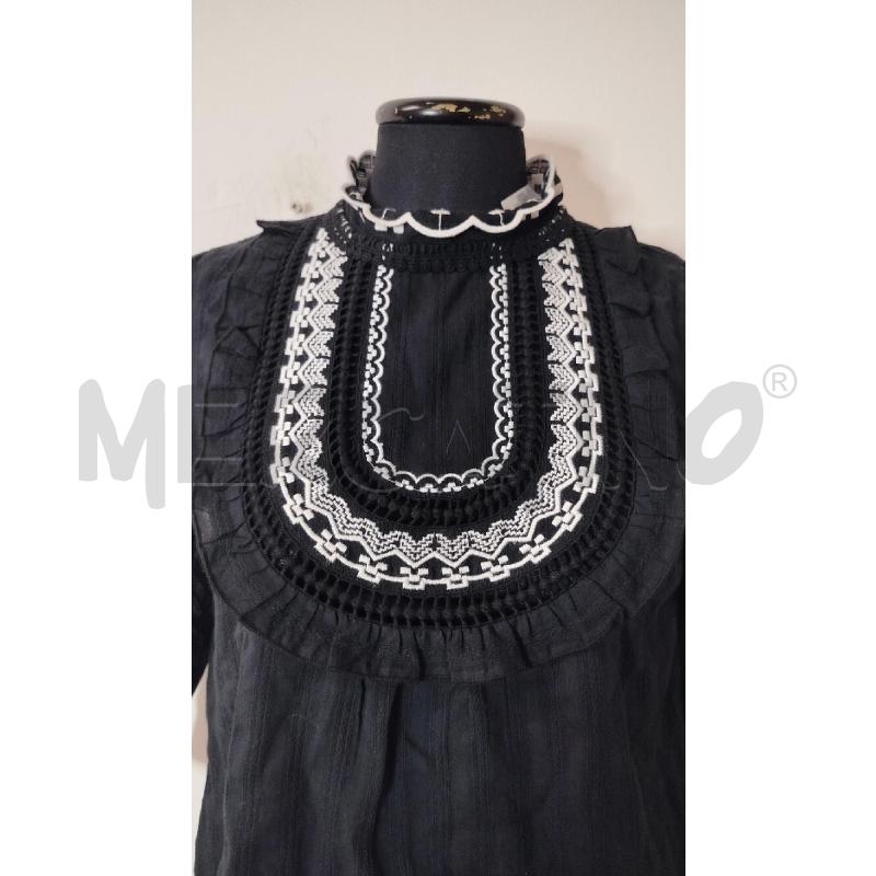 MAGLIA DONNA MAXMARA NERA RICAMI BIANCHI | Mercatino dell'Usato Roma cinecitta' 2
