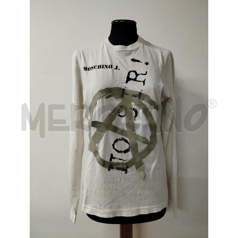 MAGLIA UOMO MOSCHINO BIANCA SCRITTA  | Mercatino dell'Usato Roma cinecitta' 1
