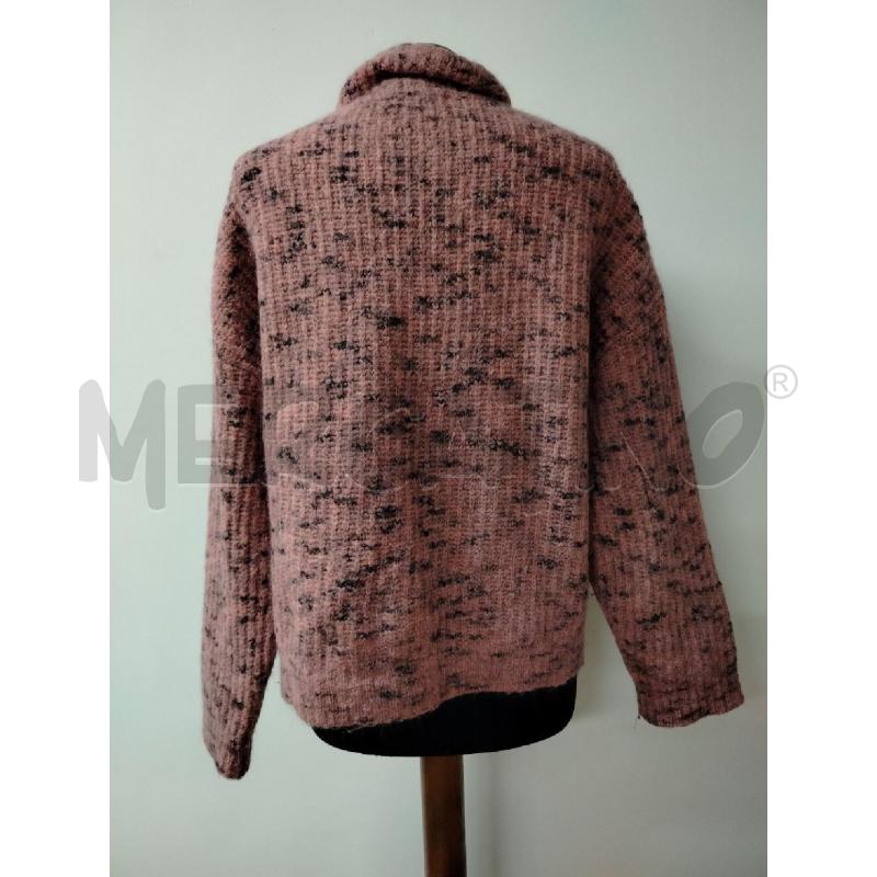 MAGLIONE DONNA MOSCHINO JEANS ROSA NERO MELANGIATO TRECCIA  | Mercatino dell'Usato Roma cinecitta' 2