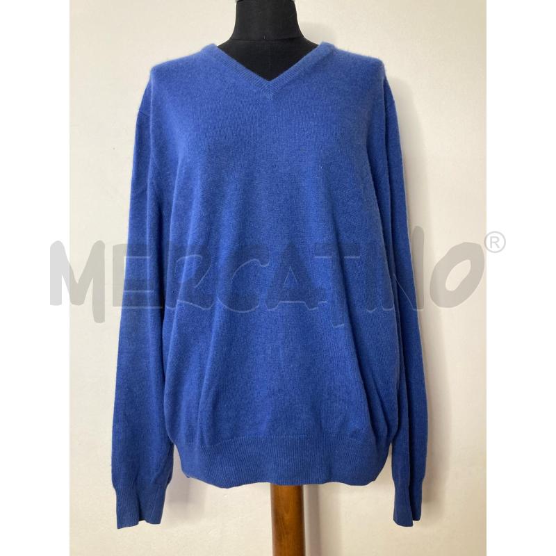 MAGLIONE UOMO LA MATTINA CASHMERE BLU SCOLO V | Mercatino dell'Usato Roma cinecitta' 1