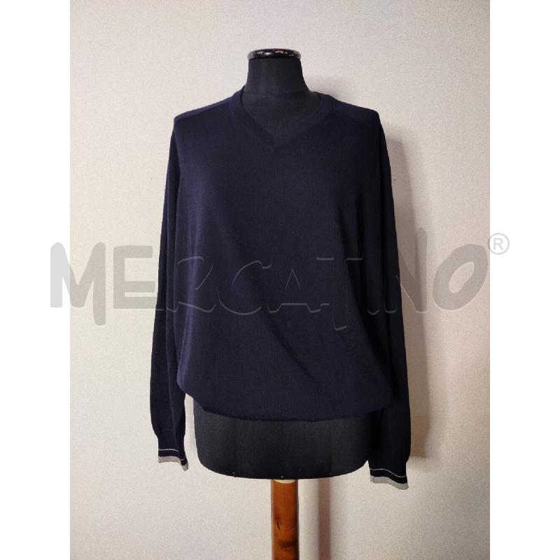 MAGLIONE UOMO MALO BLU NOTTE BORDI GRIGI | Mercatino dell'Usato Roma cinecitta' 1
