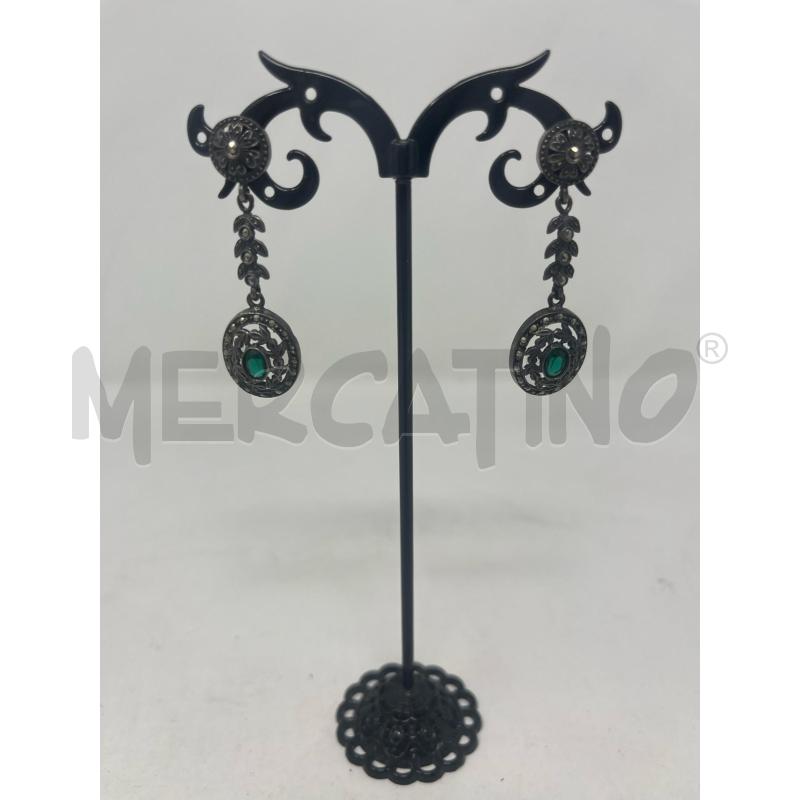 ORECCHINI ARG ARCASSITI PENDENT OVAL INT VERD  | Mercatino dell'Usato Roma cinecitta' 1