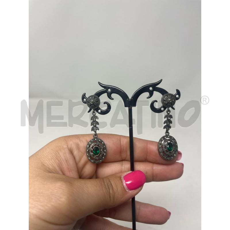 ORECCHINI ARG ARCASSITI PENDENT OVAL INT VERD  | Mercatino dell'Usato Roma cinecitta' 2