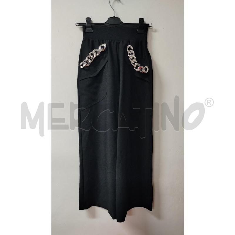 PANTALONE DONNA GAELLE NERO CATENE ARGENTAT  | Mercatino dell'Usato Roma cinecitta' 1