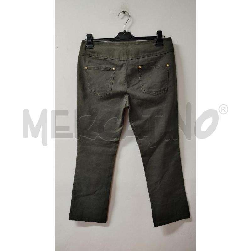 PANTALONE DONNA LOVE MOSCHINO VERDE OLIVA CINTURA IN VIT  | Mercatino dell'Usato Roma cinecitta' 2