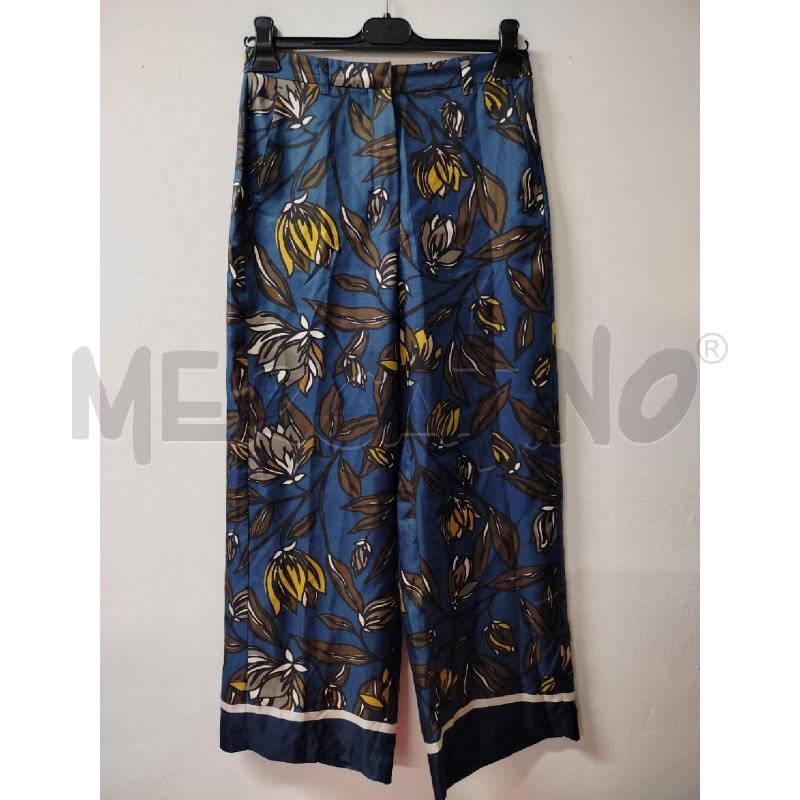 PANTALONE DONNA MAX MARA BLU FOGLIE MARRONI | Mercatino dell'Usato Roma cinecitta' 1