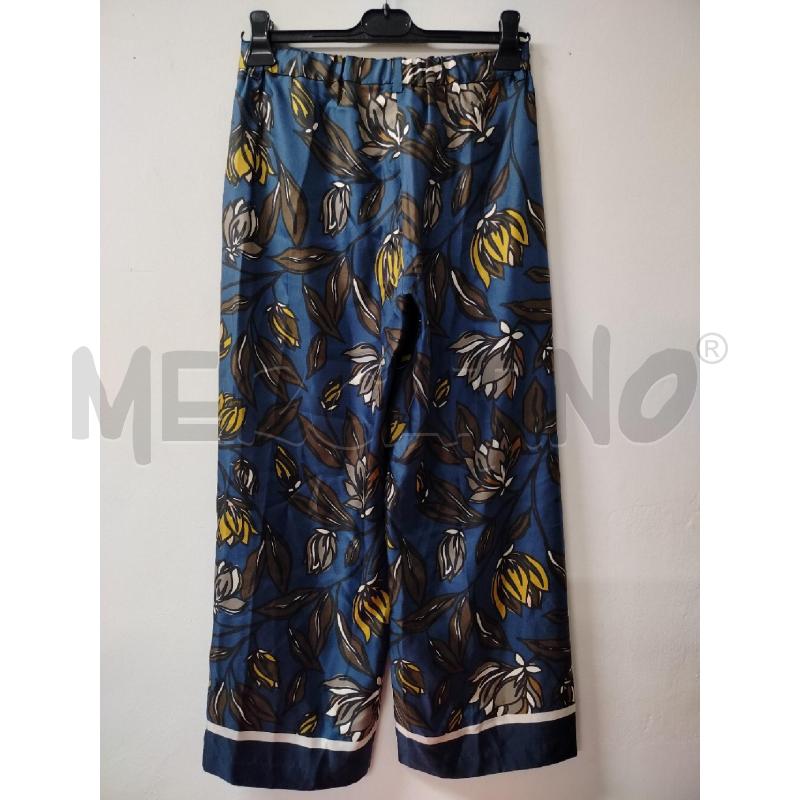 PANTALONE DONNA MAX MARA BLU FOGLIE MARRONI | Mercatino dell'Usato Roma cinecitta' 2