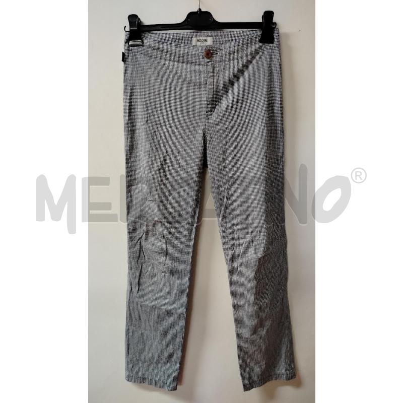 PANTALONE DONNA MOSCHINO JEANS BIANCO AZZURRO QUADRETTI | Mercatino dell'Usato Roma cinecitta' 1