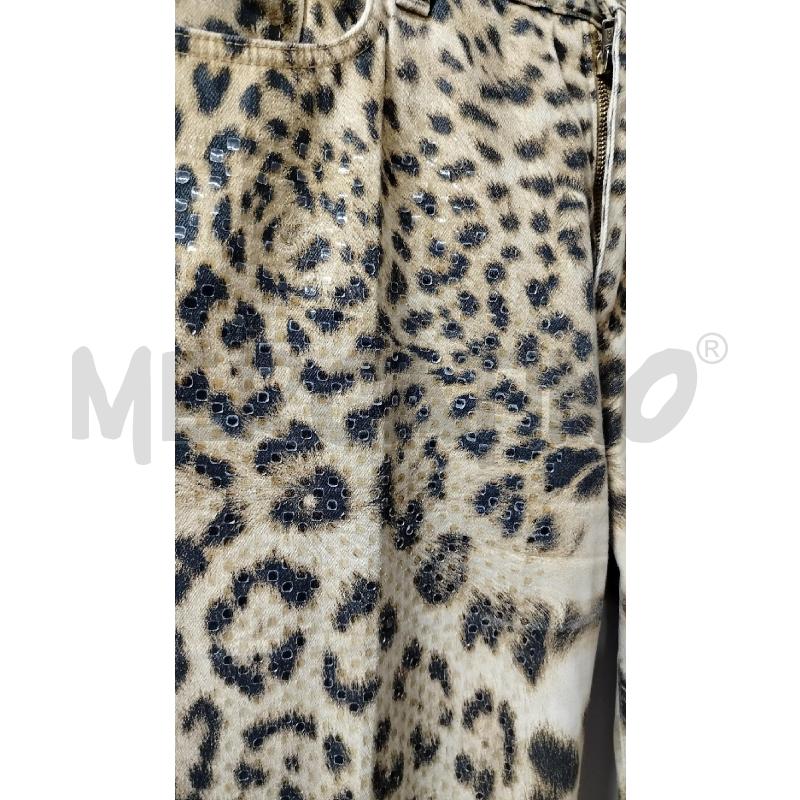 PANTALONE DONNA ROBERTO CAVALLI BEIGE LEOPARDATO PAILLETTES TRASPARENTI | Mercatino dell'Usato Roma cinecitta' 4